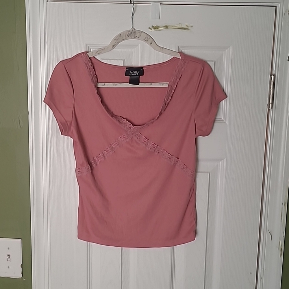 Pink Lace Crop Top